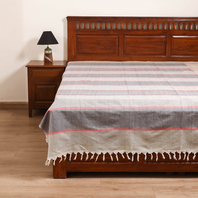 Handloom Cotton Single Bedsheet (90 x 60 in) 324