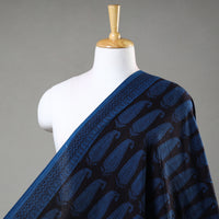 Black - Bagh Hand Block Printed Cotton Fabric