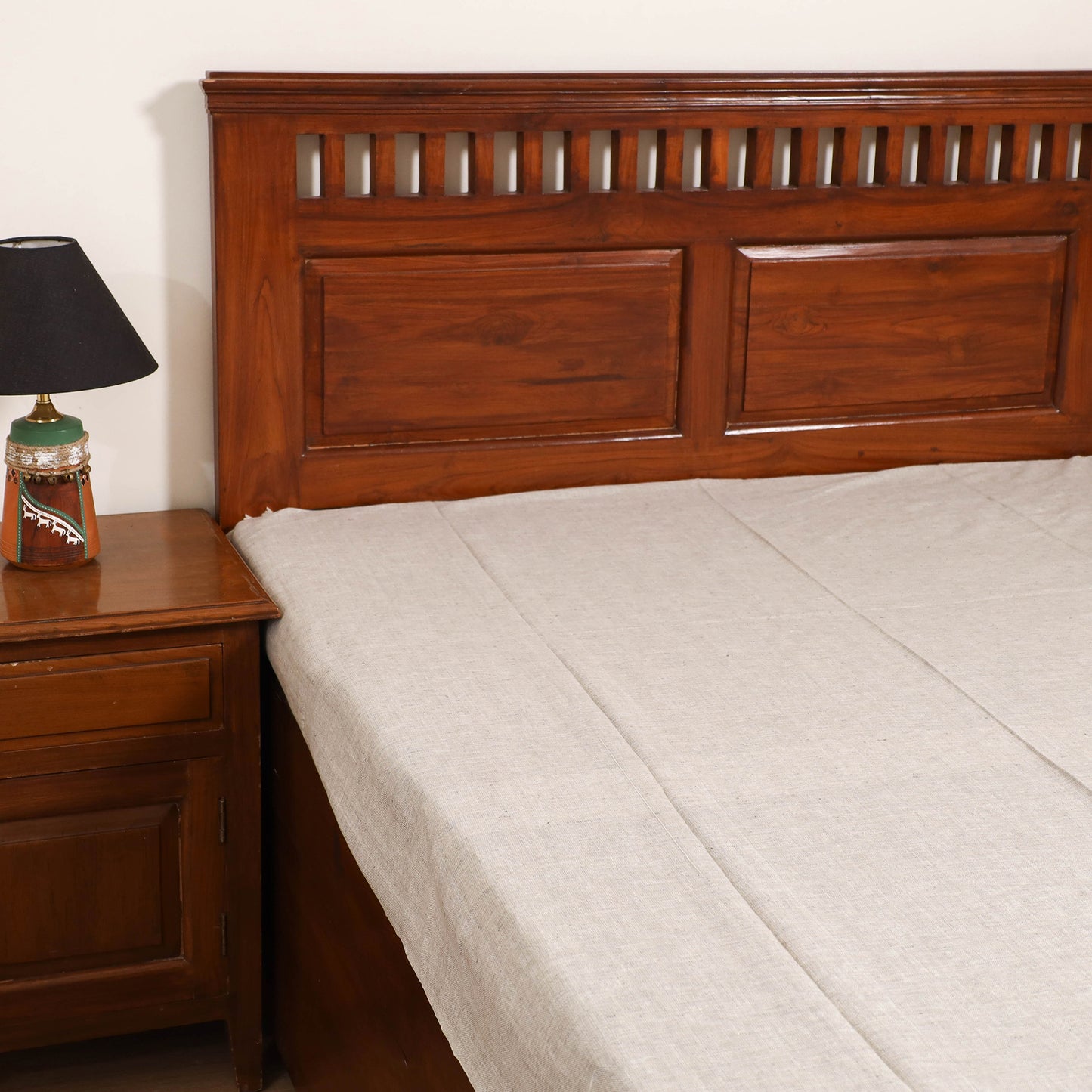 Handloom Cotton Single Bedsheet (90 x 60 in) 326