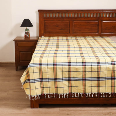 Handloom Cotton Single Bedsheet (90 x 60 in) 333