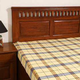 Handloom Cotton Single Bedsheet (90 x 60 in) 333