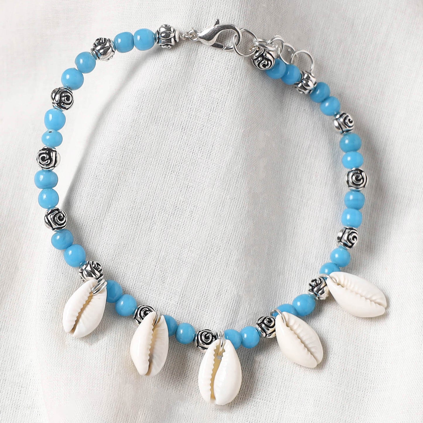 Blue - Handcrafted Stone Work GS Anklet 04