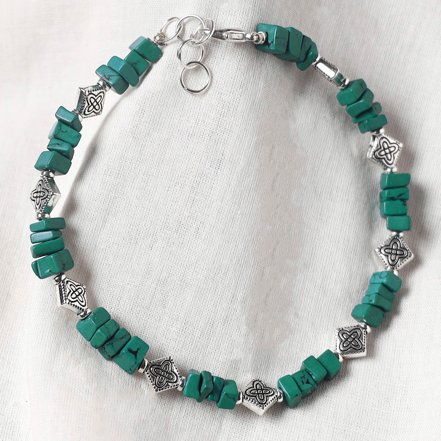 Green - Handcrafted Stone Work GS Anklet 05