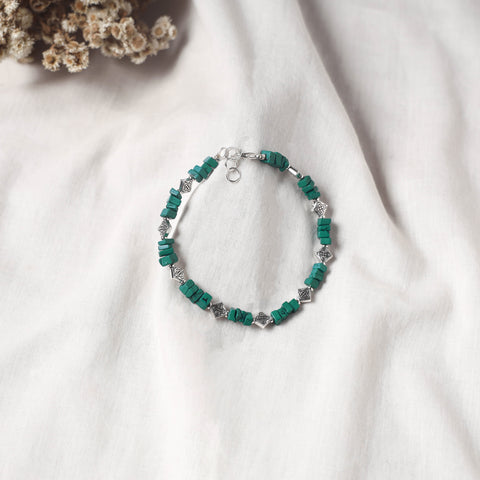 Green - Handcrafted Stone Work GS Anklet 05