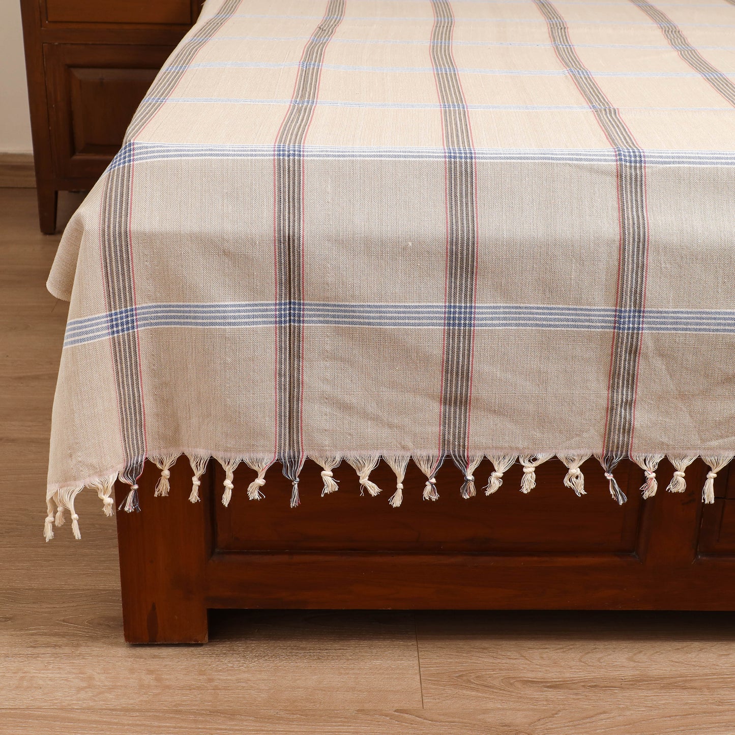 Handloom Cotton Single Bedsheet (90 x 60 in) 334