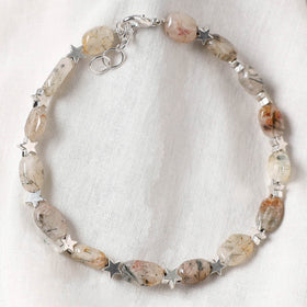 Brown - Handcrafted Stone Work GS Anklet 06