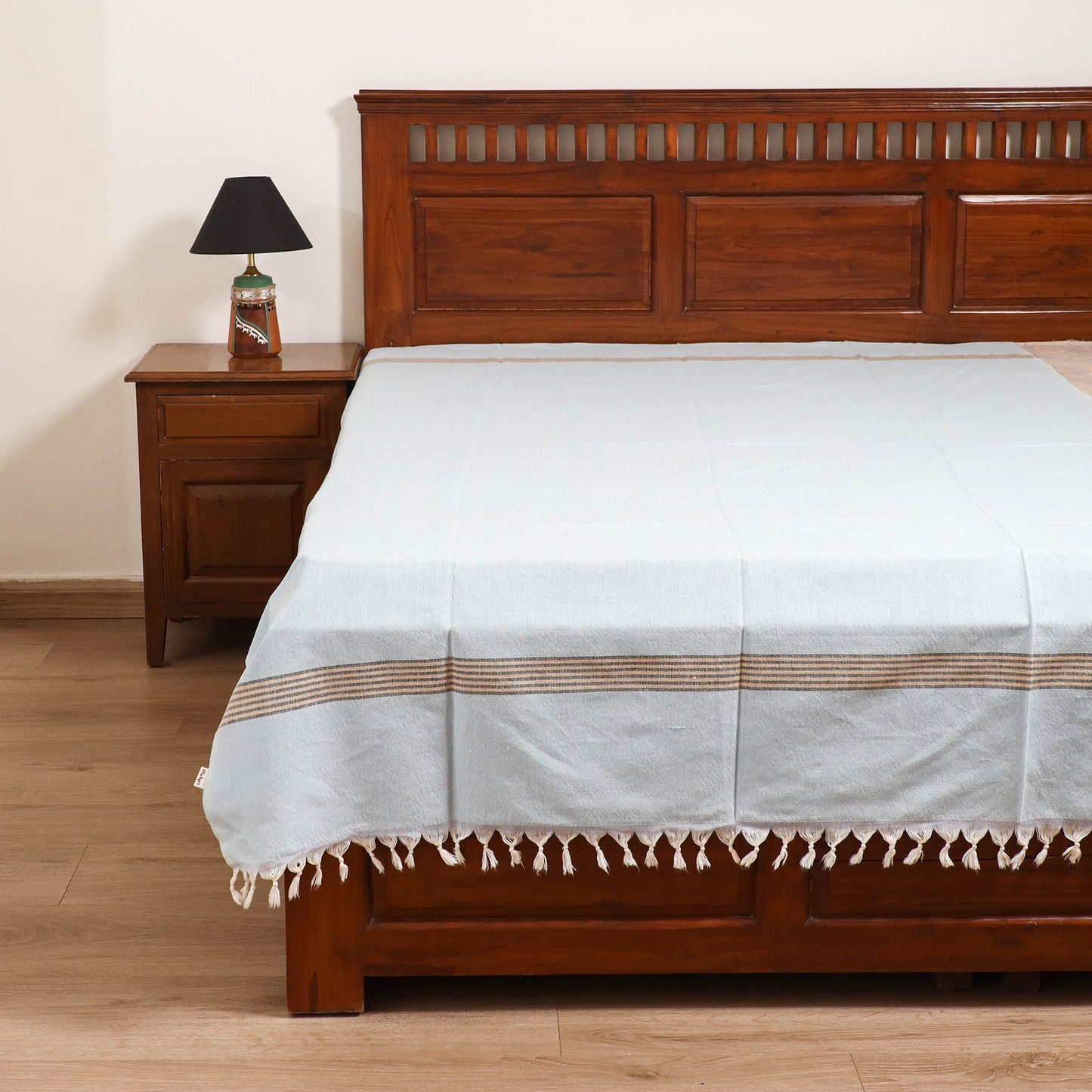 Handloom Cotton Single Bedsheet (90 x 60 in) 335