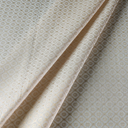 Beige - Banarasi Brocade Zari Weave Silk Cotton Fabric