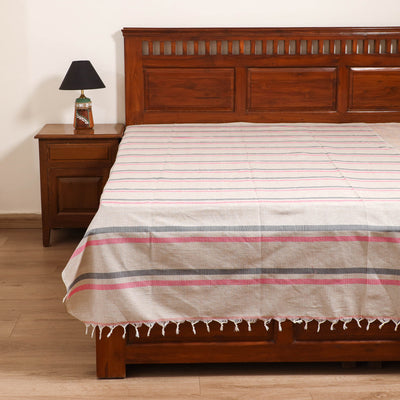 Handloom Cotton Single Bedsheet (90 x 60 in) 337