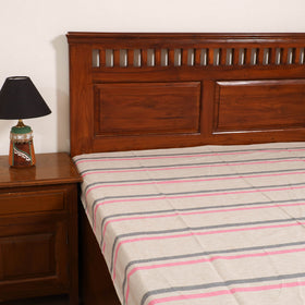 Handloom Cotton Single Bedsheet (90 x 60 in) 337