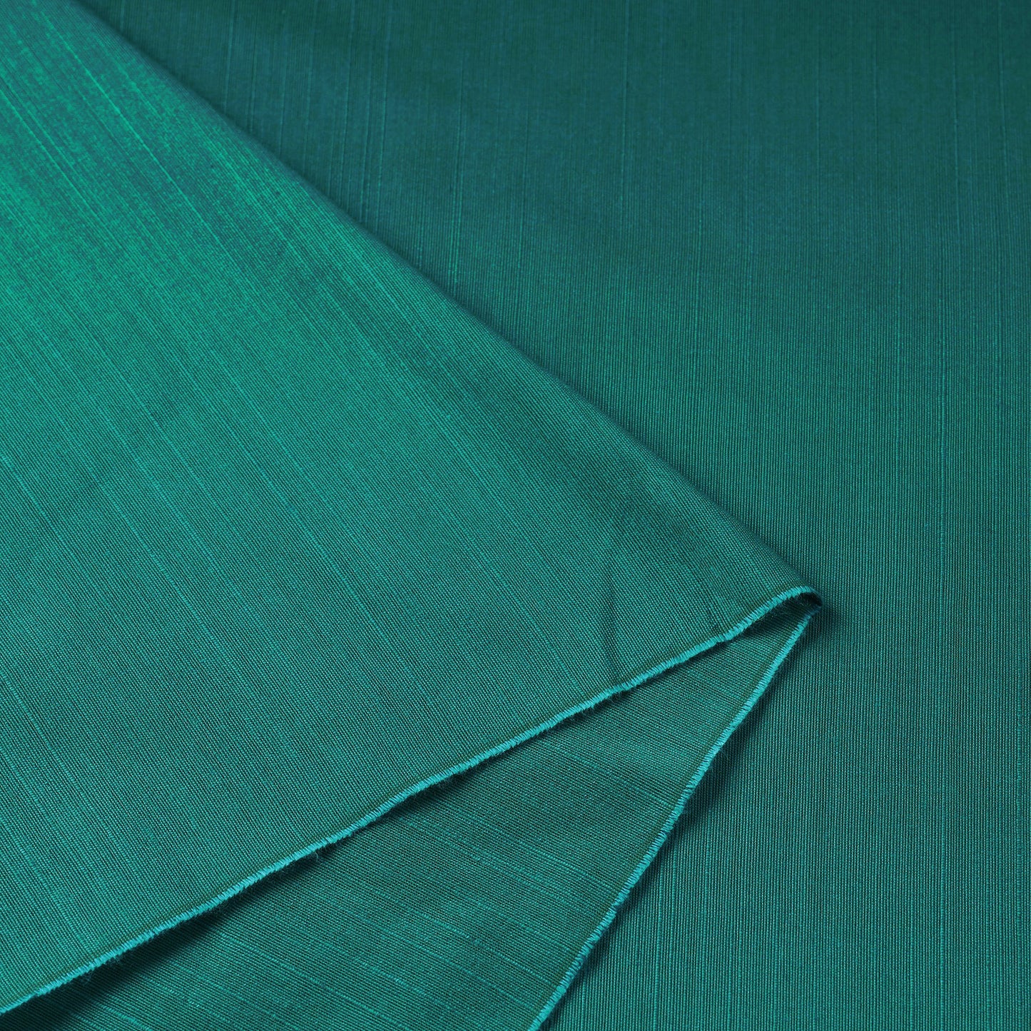 Green - Elegant Slub Silk Plain Fabric 09