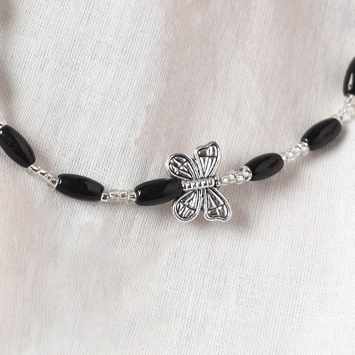 Black - Handcrafted Stone Work GS Anklet 13