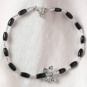 Black - Handcrafted Stone Work GS Anklet 13