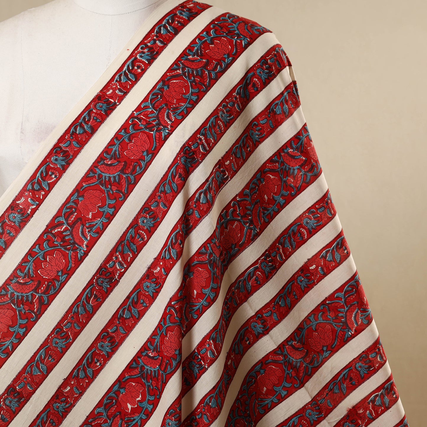 Red - cotton sanganeri fabric 21 - handcrafted