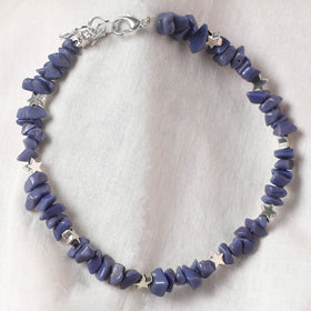 Blue - Handcrafted Stone Work GS Anklet 14