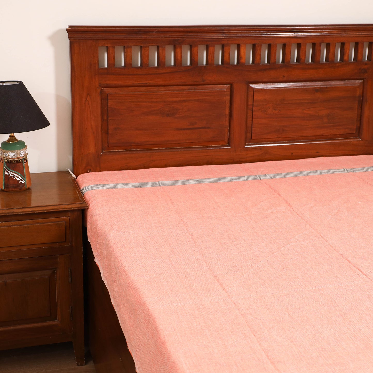Handloom Cotton Single Bedsheet (90 x 60 in) 339