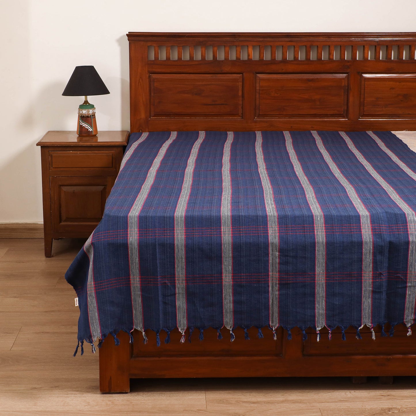 Handloom Cotton Single Bedsheet (90 x 60 in) 340