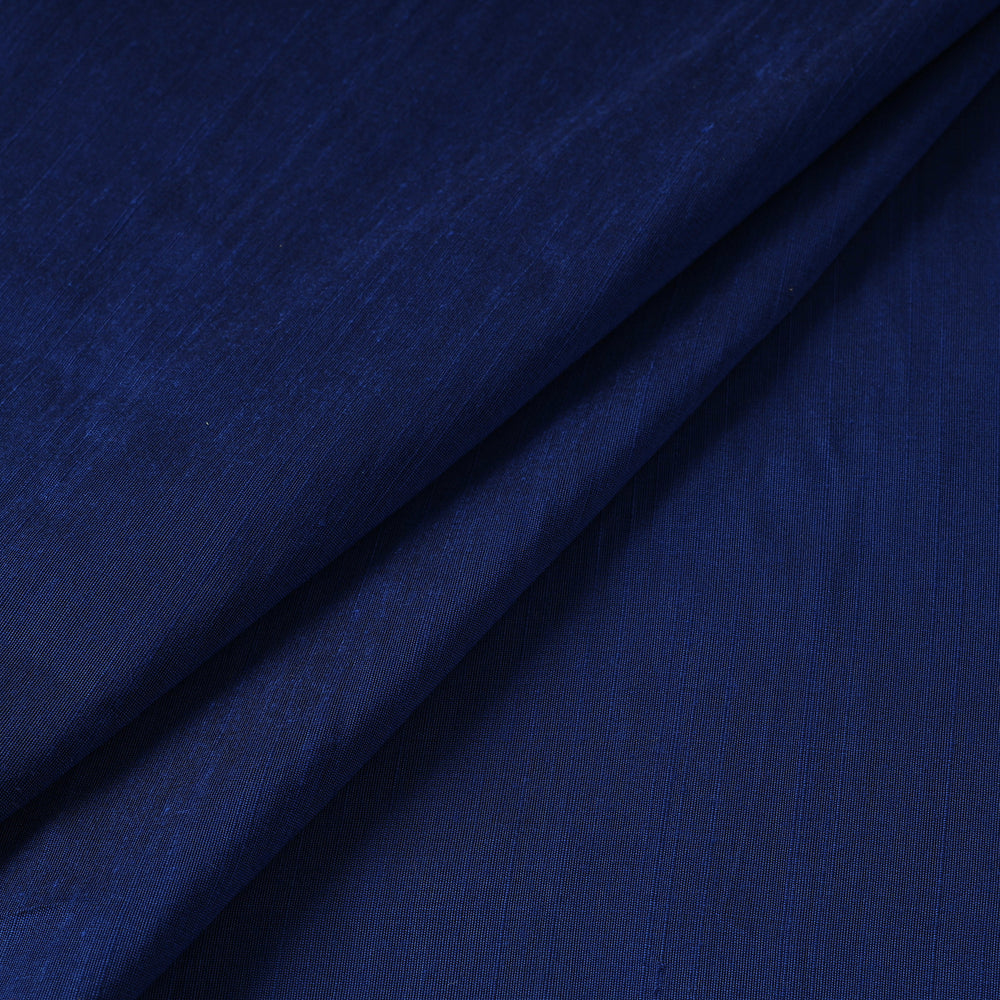 Blue - Elegant Slub Silk Plain Fabric