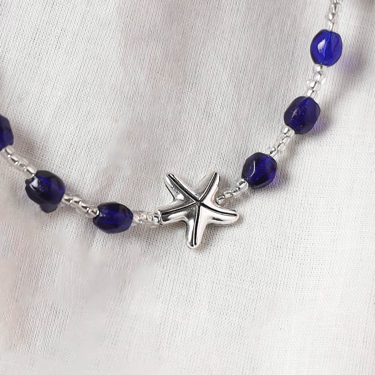 Blue - Handcrafted Stone Work GS Anklet 16