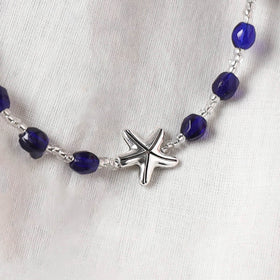 Blue - Handcrafted Stone Work GS Anklet 16
