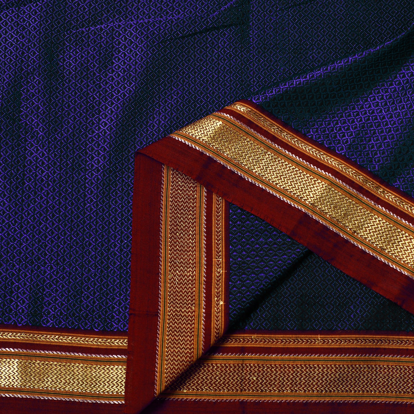 Purple - Karnataka Weave Cotton Khun Fabric 01