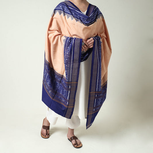 Beige - Sambalpuri Ikat Weave Handloom Cotton Dupatta