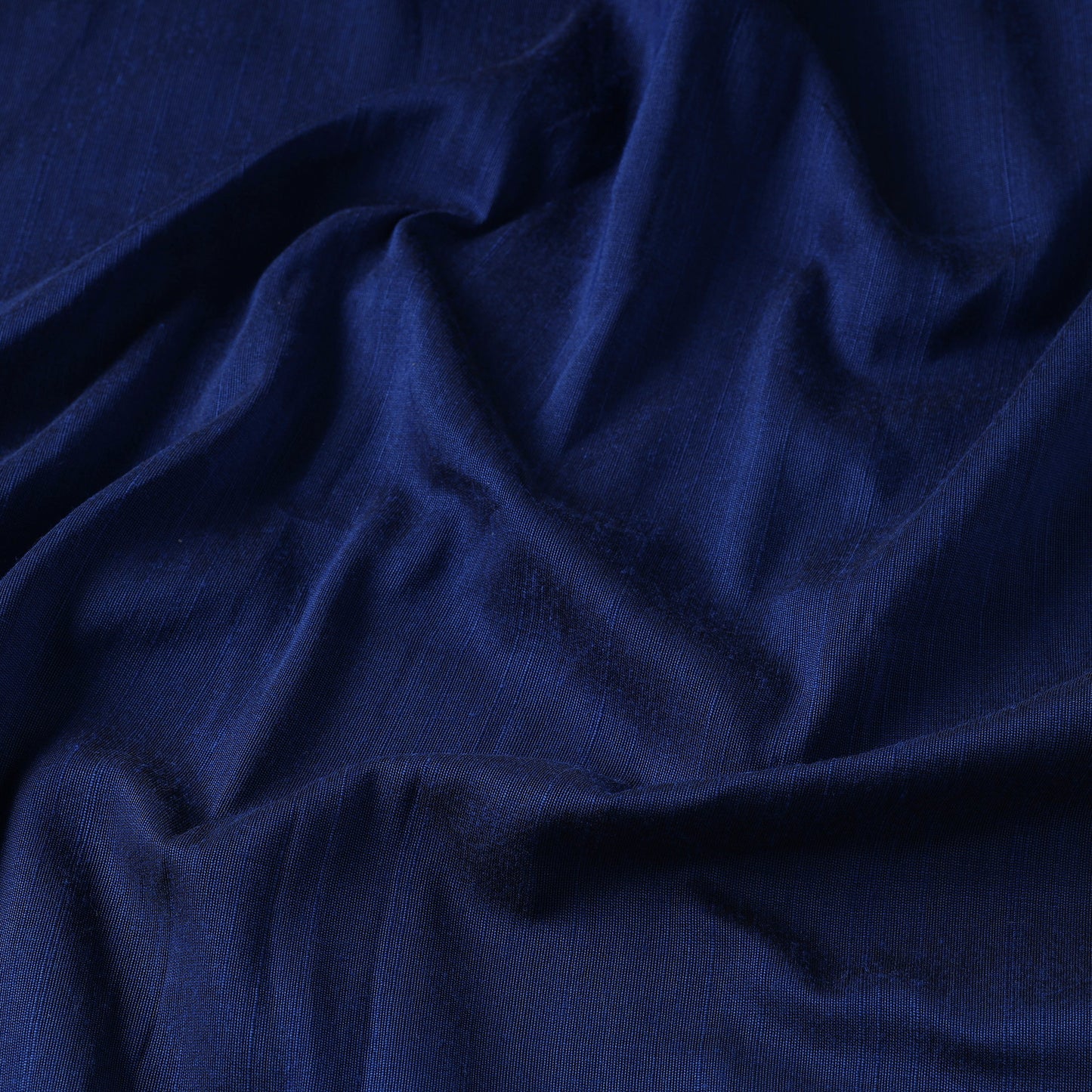 Blue - Elegant Slub Silk Plain Fabric