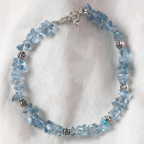 Blue - Handcrafted Stone Work GS Anklet 17