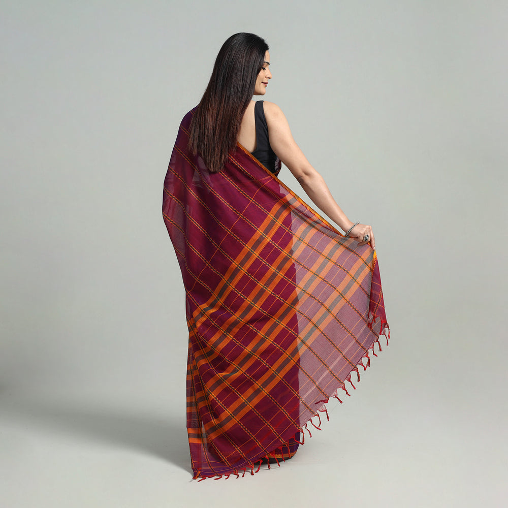 Purple - Mercerised Cotton Dharwad Saree 01