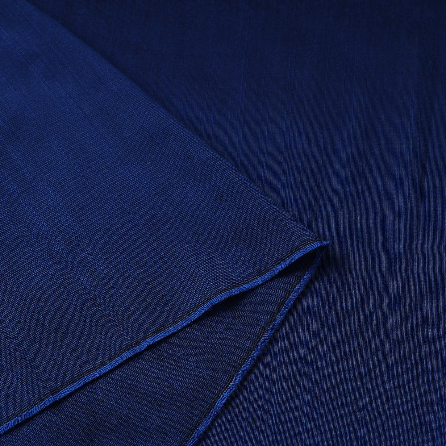 Blue - Elegant Slub Silk Plain Fabric