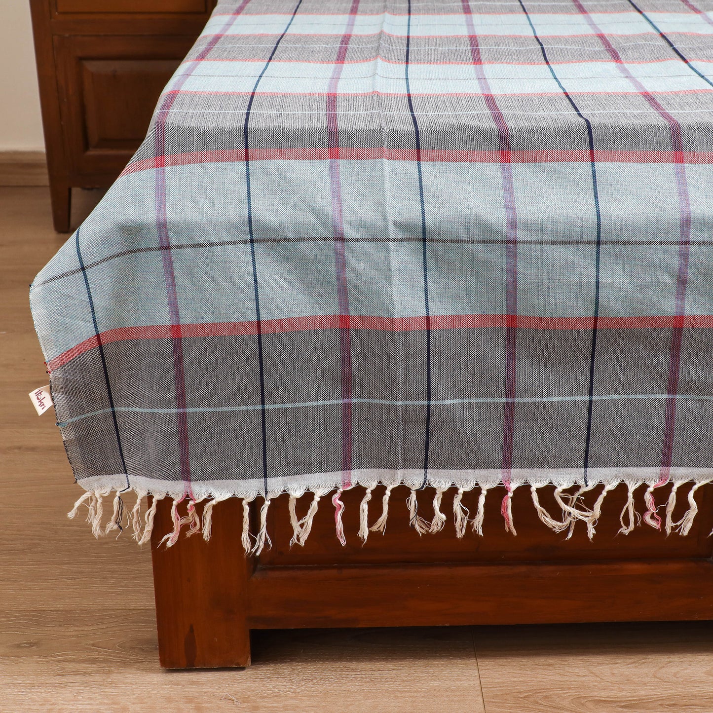 Handloom Cotton Single Bedsheet (90 x 60 in) 342