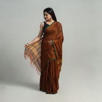 Brown - Mercerised Cotton Dharwad Saree 03