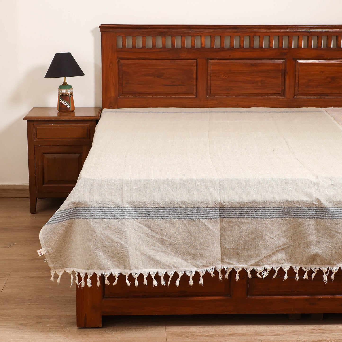 Handloom Cotton Single Bedsheet (90 x 60 in) 343