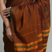 Brown - Mercerised Cotton Dharwad Saree 03