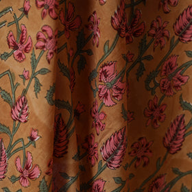 Brown - cotton sanganeri fabric 02 - handcrafted