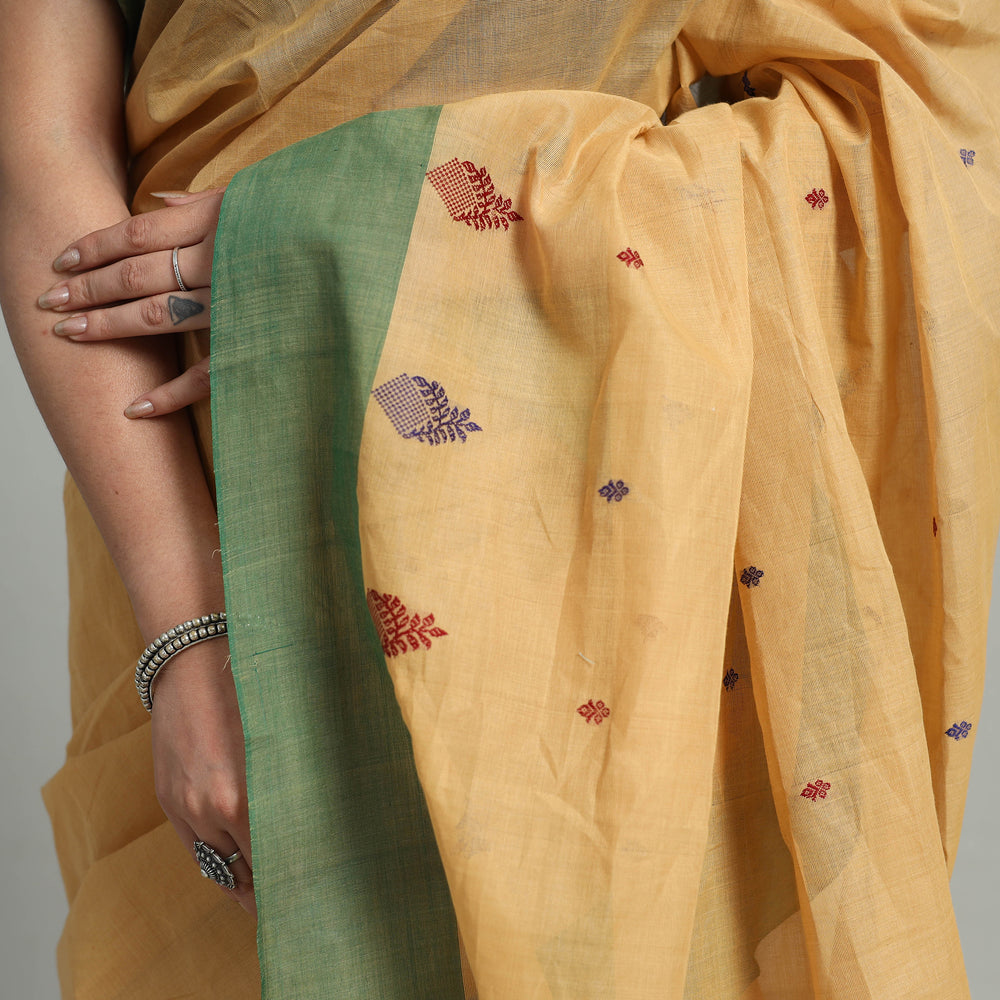 Yellow - Cotton Thread Buti Dharwad Saree 04