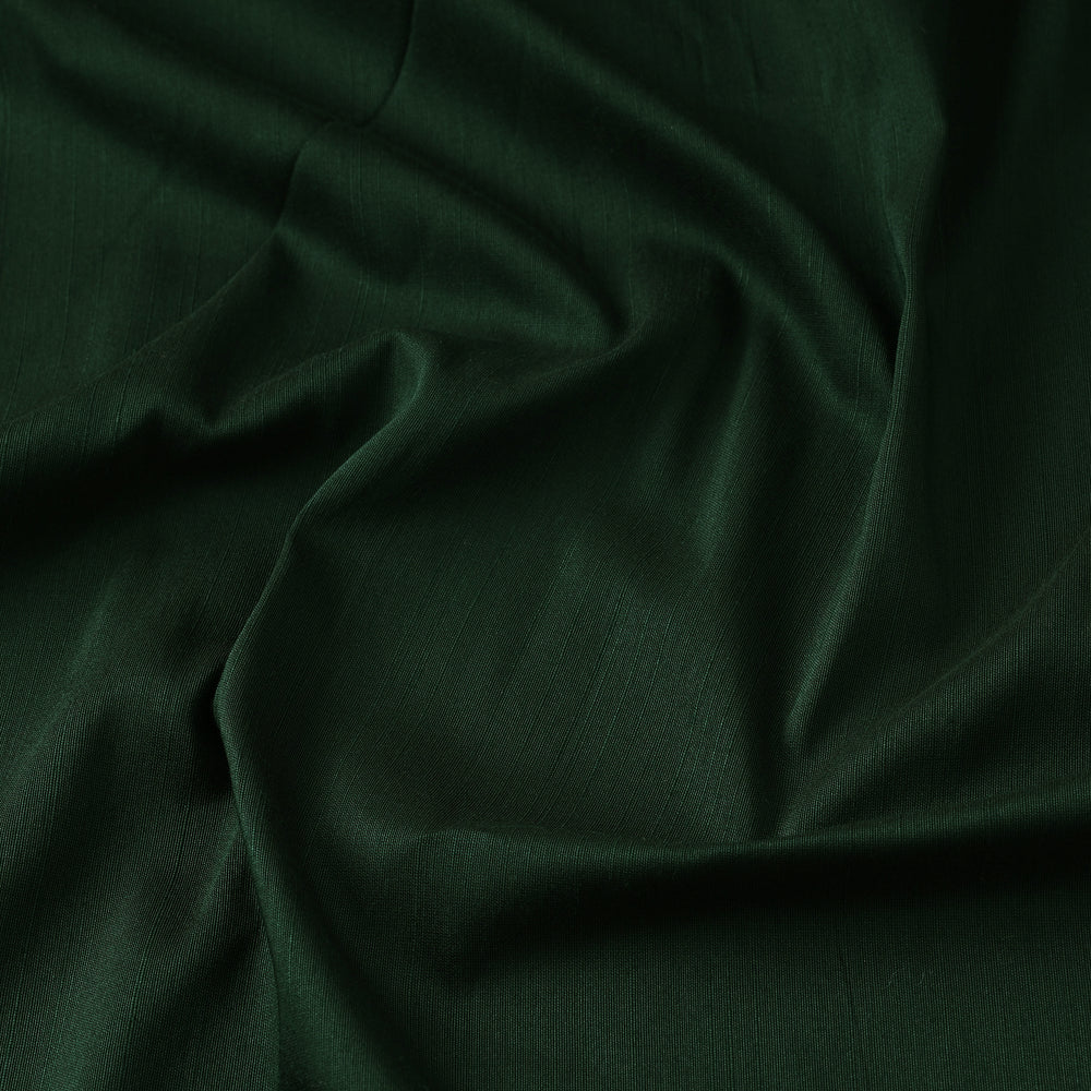 Dark Green - Plain Slub Silk Fabric 10