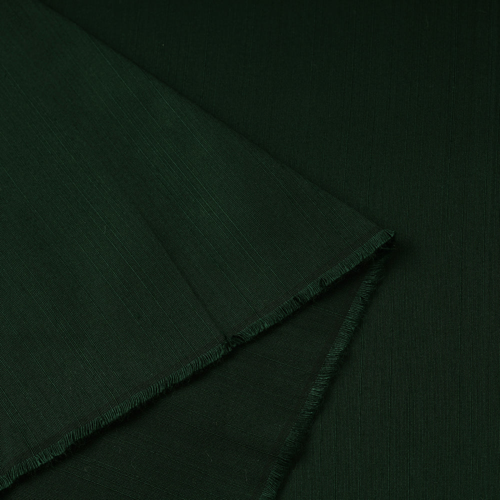 Dark Green - Plain Slub Silk Fabric 10