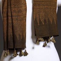 Brown - Ajrakh Block Printed Pure Woolen Stole