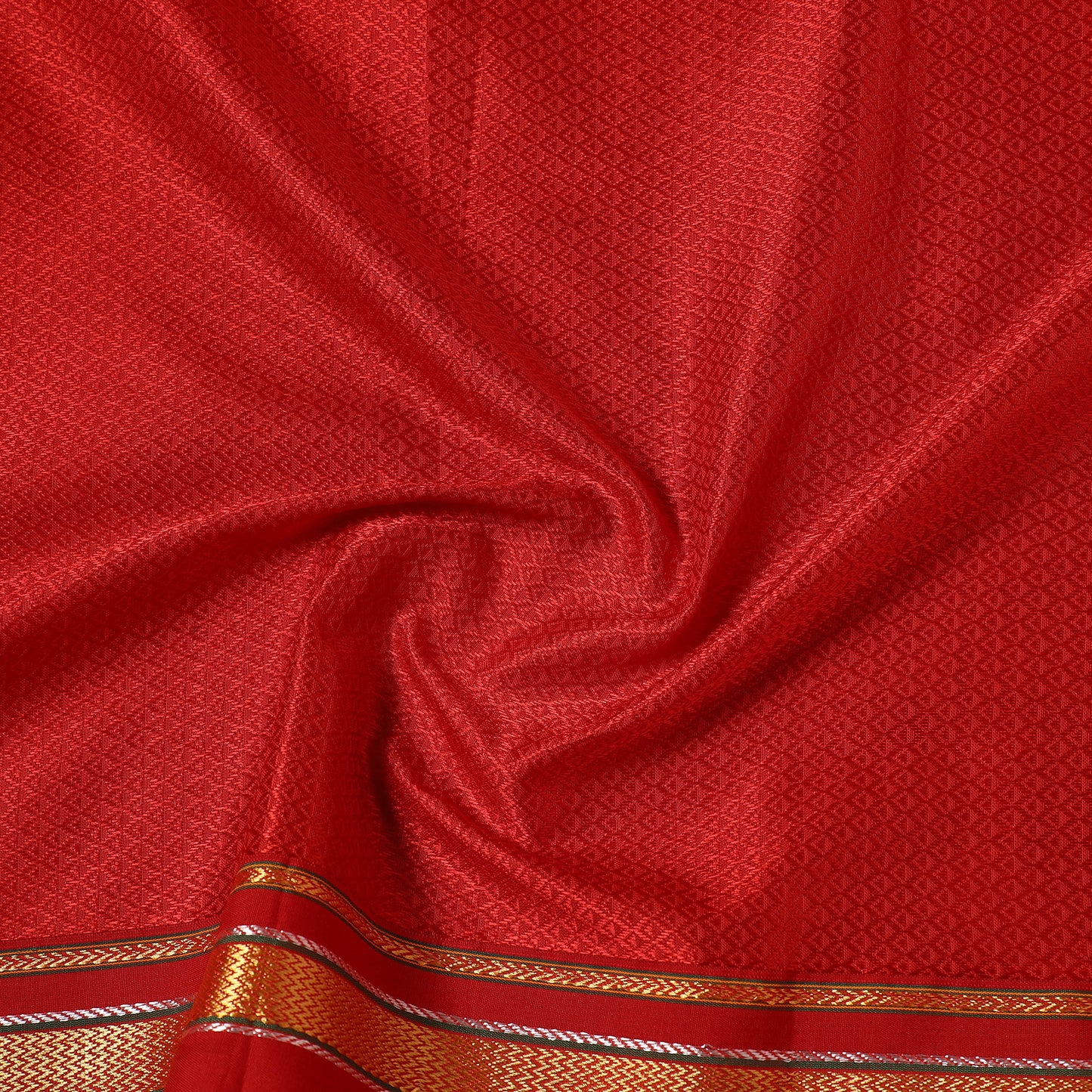 Red - Karnataka Weave Cotton Khun Fabric 08