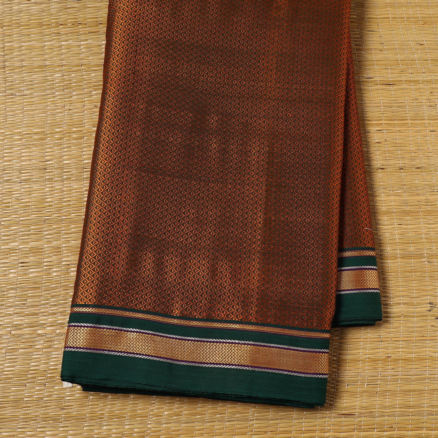 Brown - Karnataka Weave Cotton Khun Fabric 09