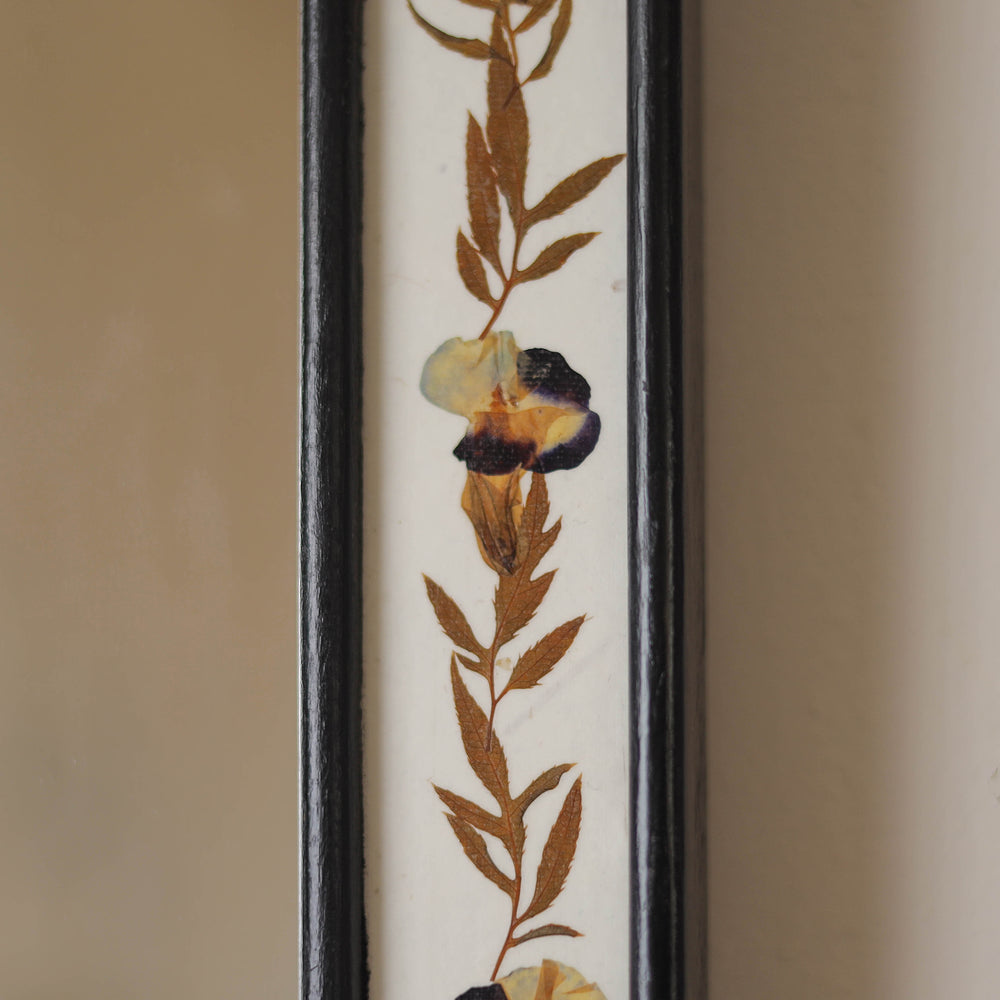 Vertical - Natural Flower Art Work Wooden Wall Mirror (15 x 11 in)