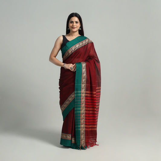 Mercerised Cotton Thread Border Dharwad Saree 07