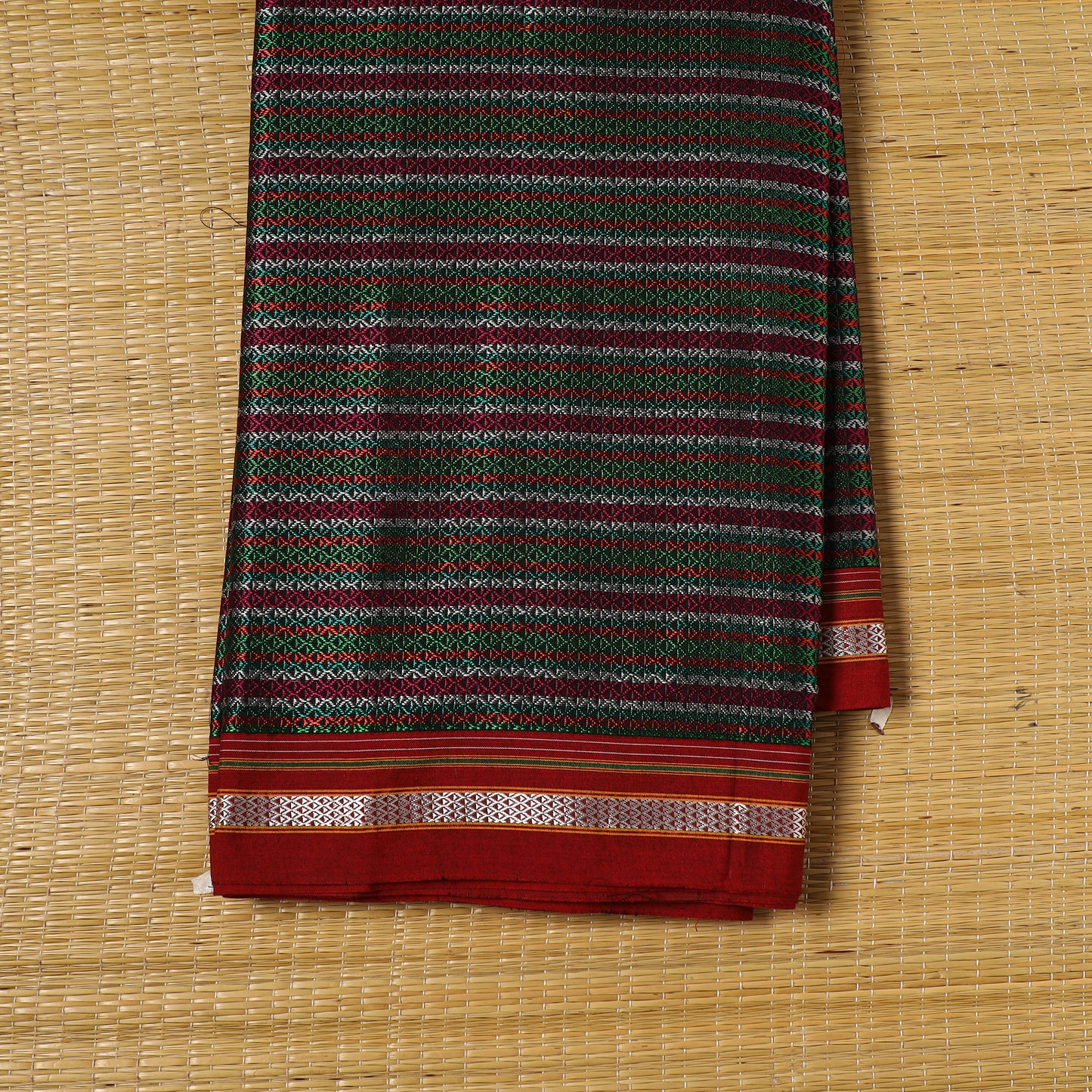 Multicolor - Karnataka Weave Cotton Khun Fabric 11