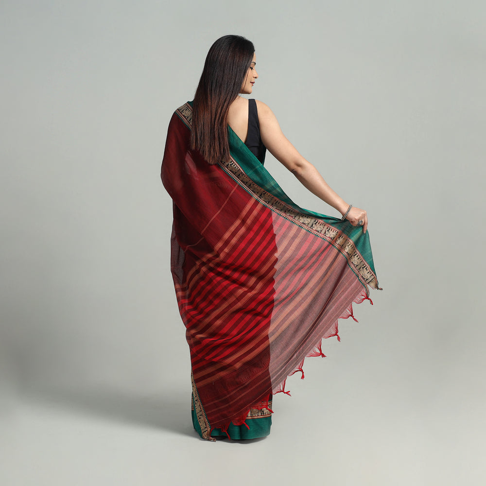 Mercerised Cotton Thread Border Dharwad Saree 07