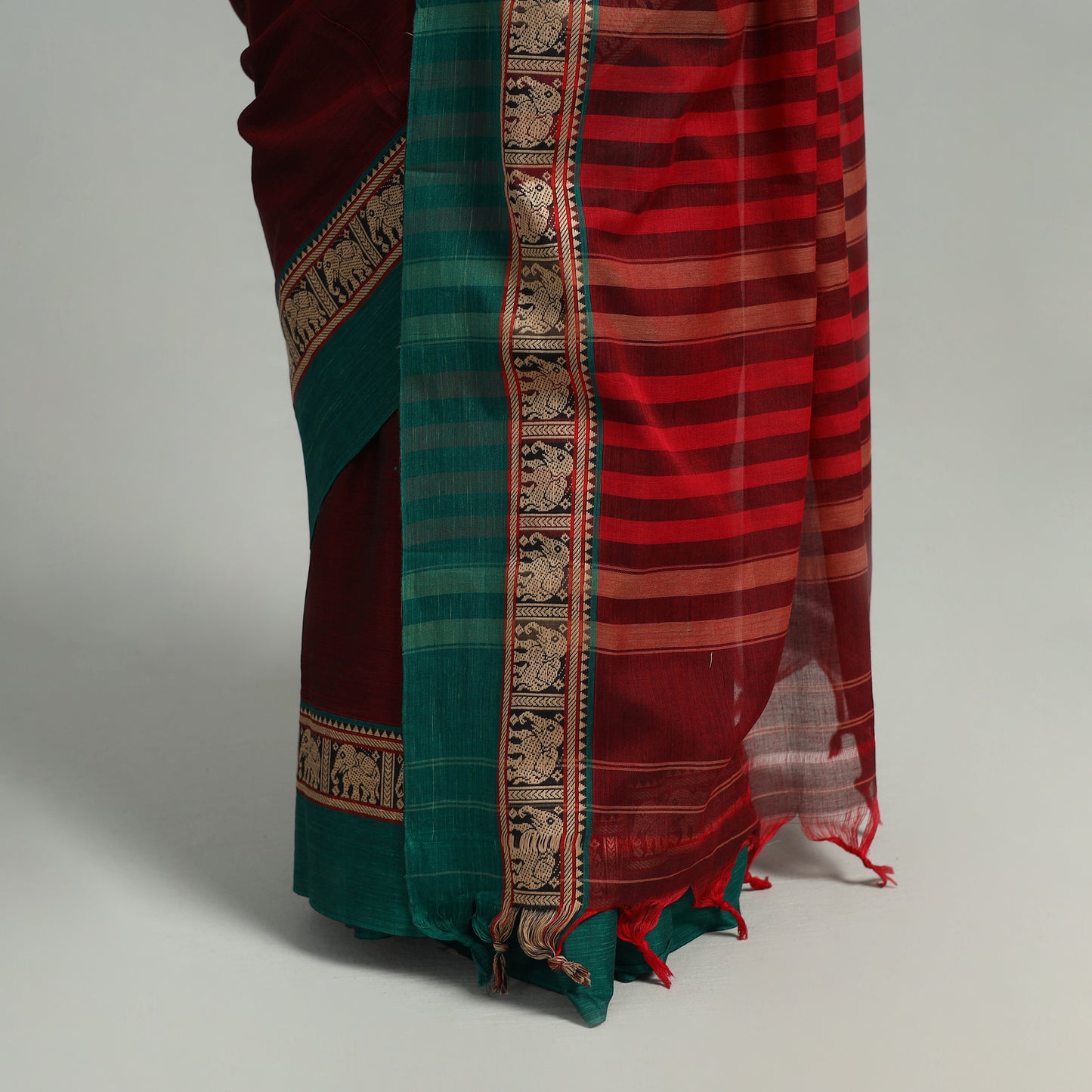 Mercerised Cotton Thread Border Dharwad Saree 07