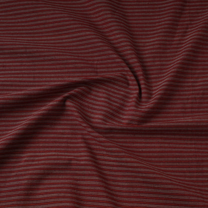 Maroon - Jhiri Pure Handloom Cotton Fabric