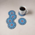 Blue - Mandala Art Handpainted Wooden Coasters (Set of 6) 14