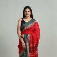 Red - Mercerised Cotton Thread Border Dharwad Saree 08