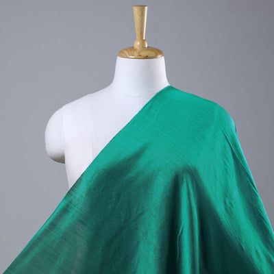 Green - Elegant Slub Silk Plain Fabric 09